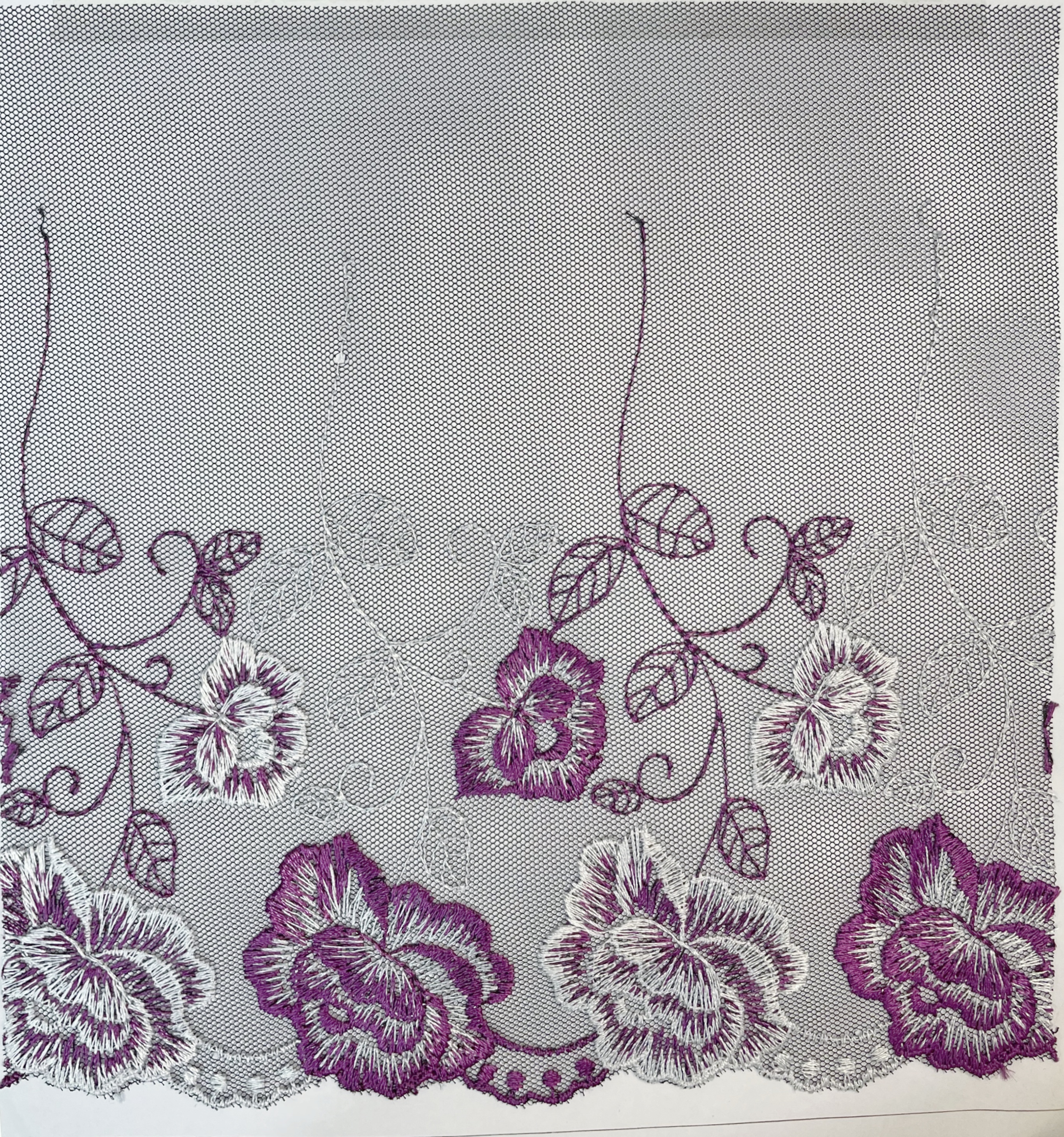 OEM ODM Custom High Quality New Design Purple Embroidery Lace