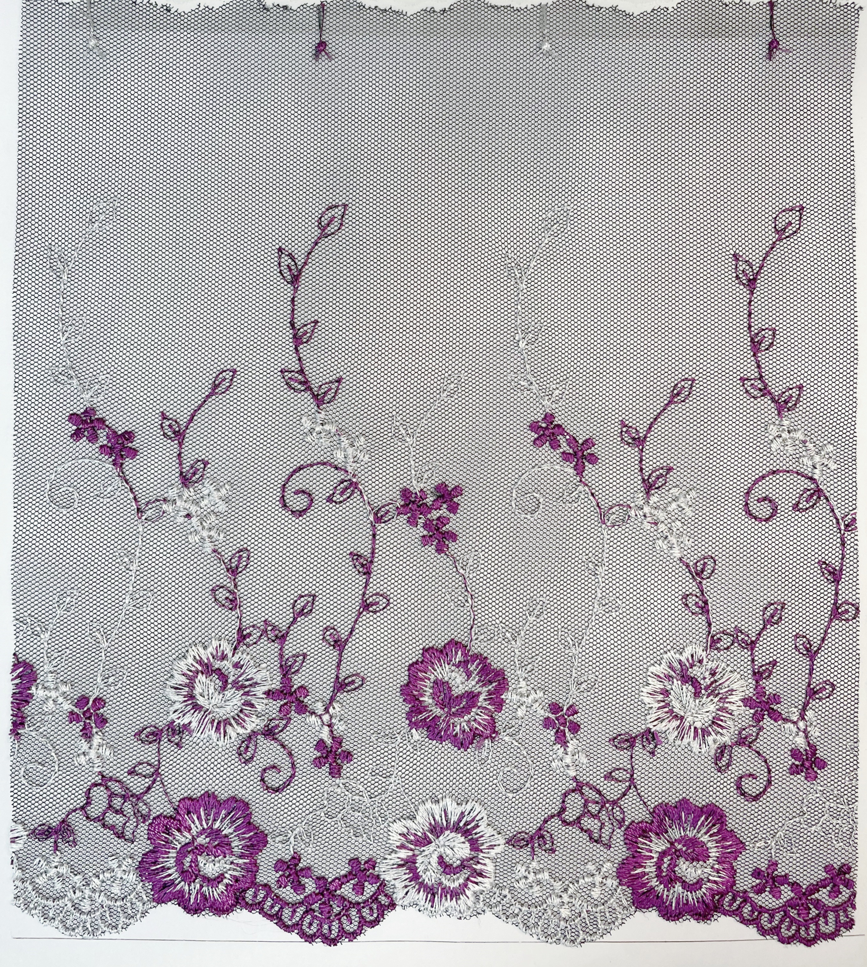 OEM ODM Custom High Quality New Design Purple Embroidery Lace
