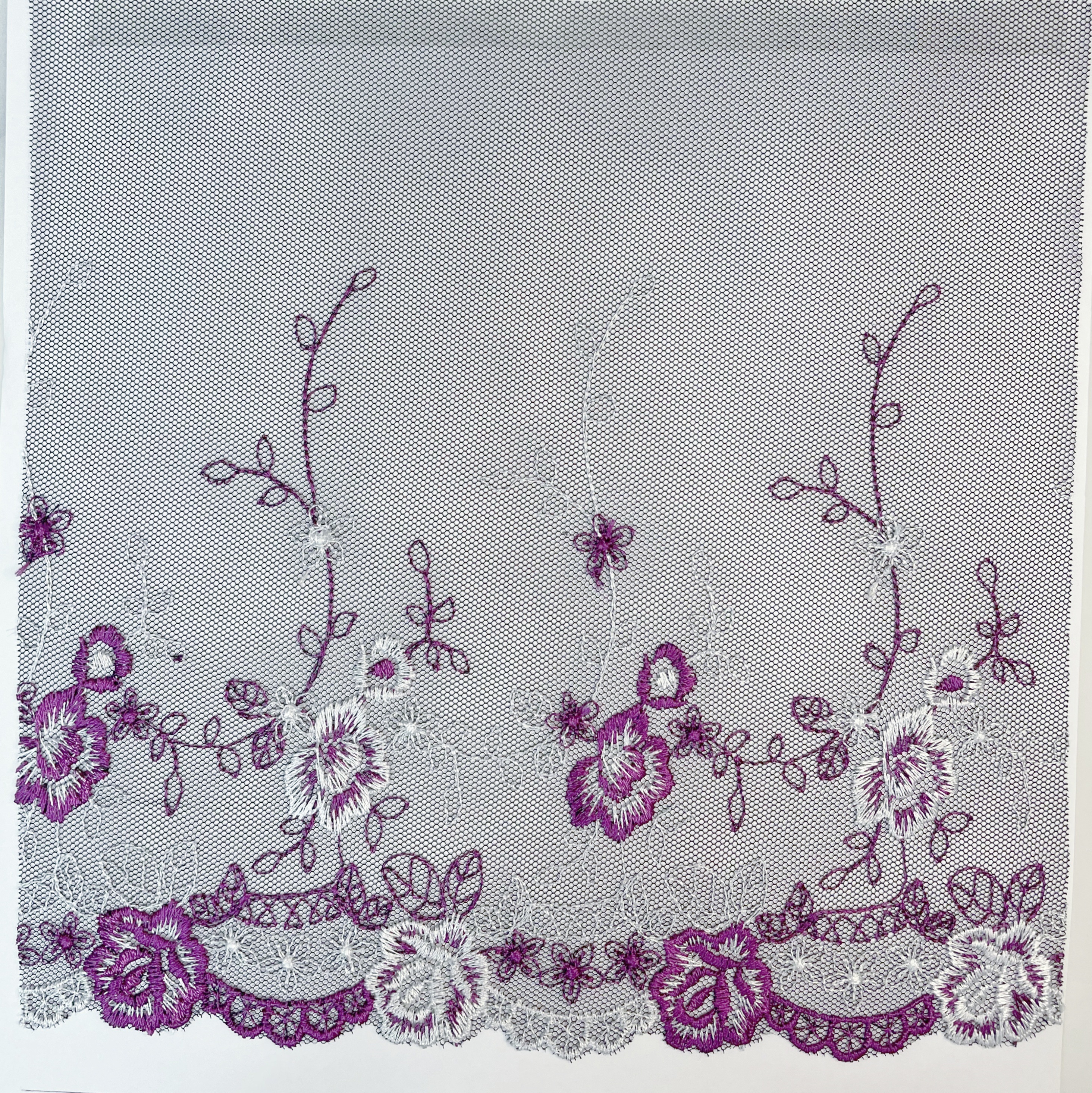 OEM ODM Custom High Quality New Design Purple Embroidery Lace