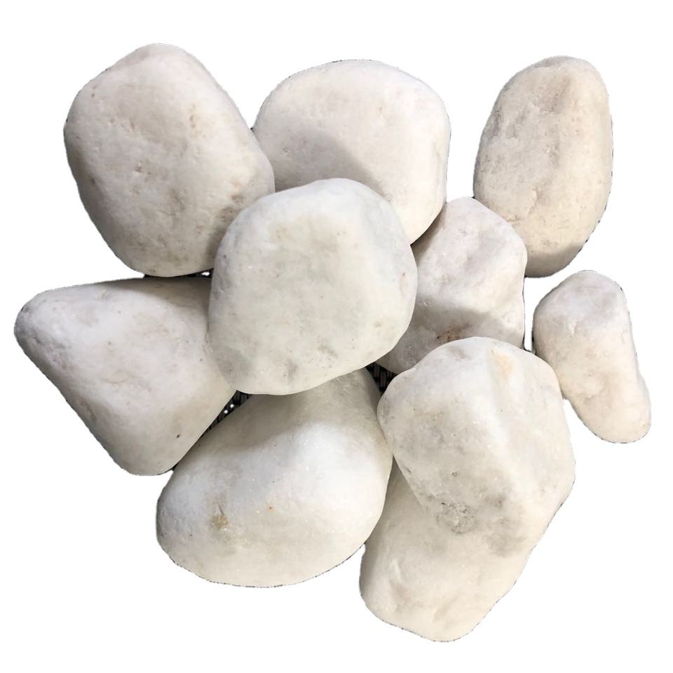  Hot Sell Garden Best Natural White Pebble Stone for Sell White Marble Gravel Pebbles Size 0.3-05/ 04-06/0.6-0.9/9-12/12-15/15-20/20-30/30-50/50-80