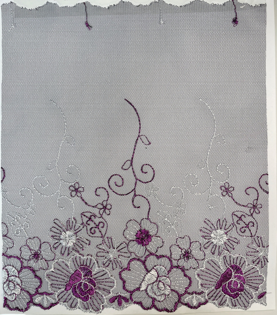 OEM ODM Custom High Quality New Design Purple Embroidery Lace