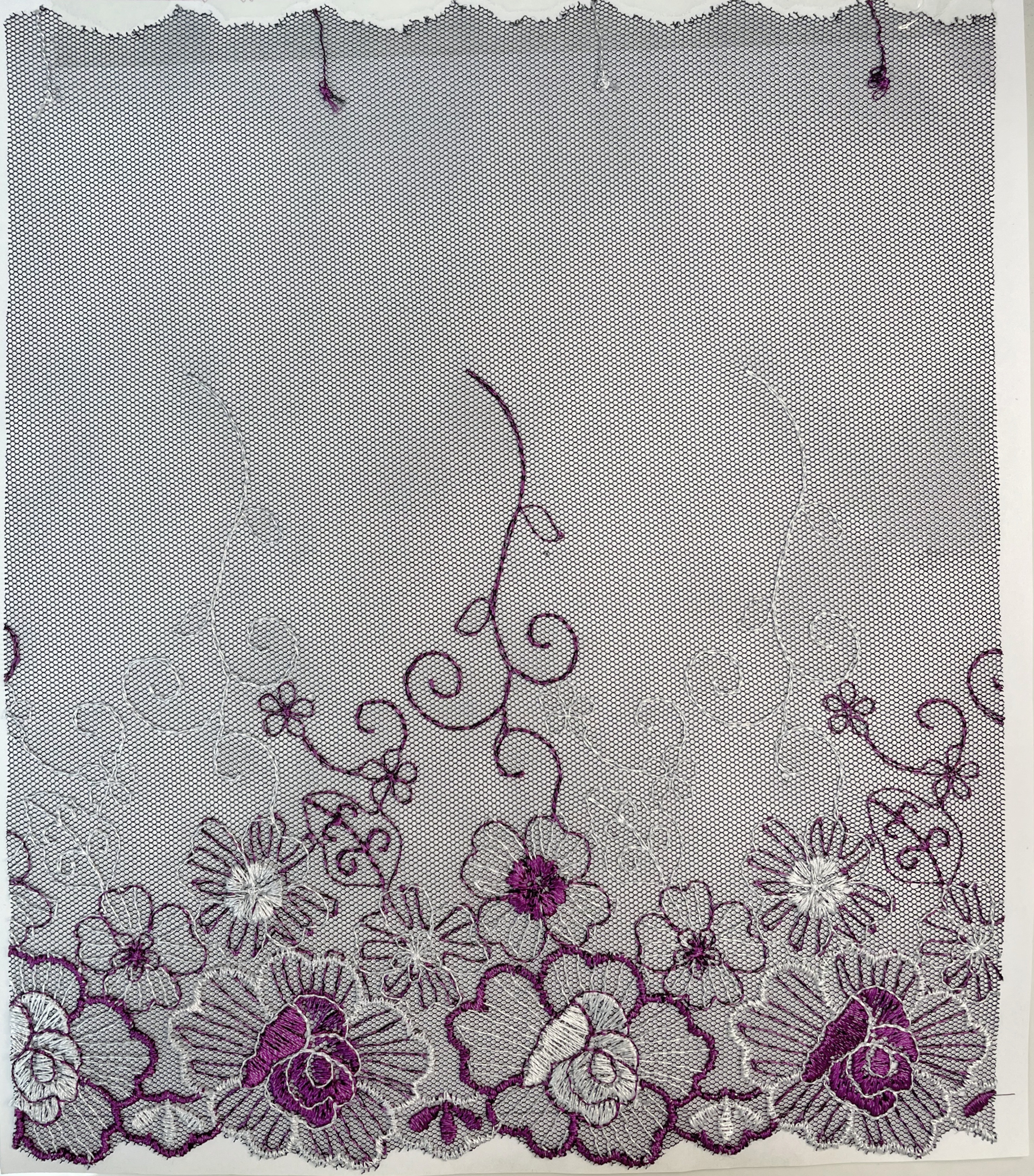 OEM ODM Custom High Quality New Design Purple Embroidery Lace