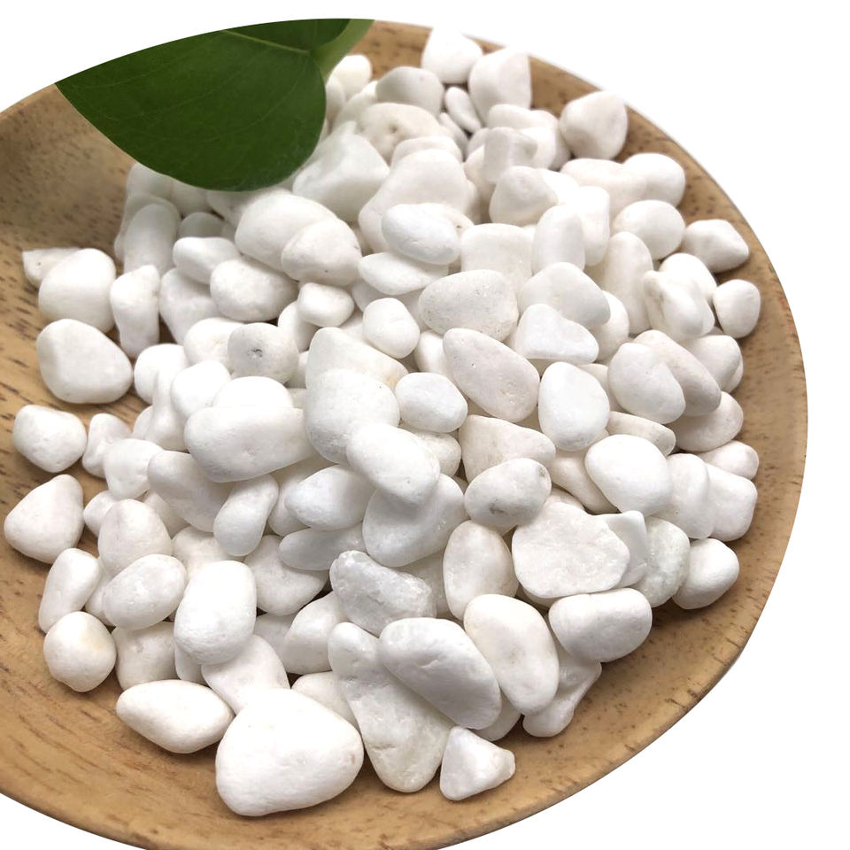  Hot Sell Garden Best Natural White Pebble Stone for Sell White Marble Gravel Pebbles Size 0.3-05/ 04-06/0.6-0.9/9-12/12-15/15-20/20-30/30-50/50-80