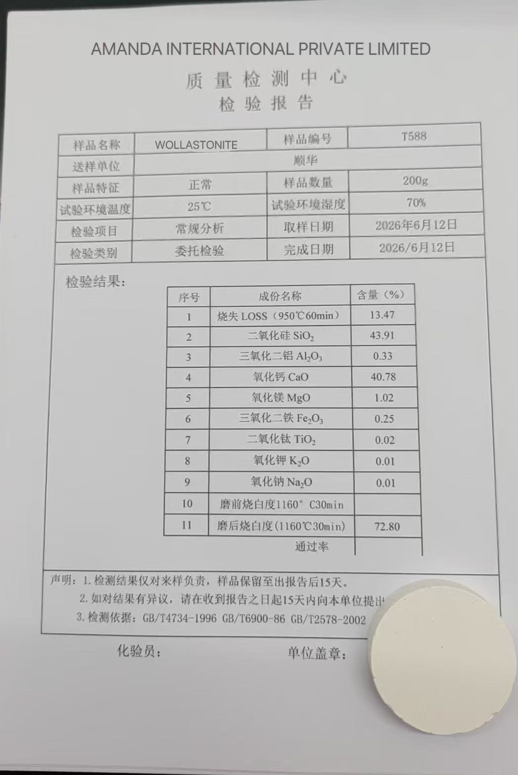 WOLLASTONITE 6-30MM